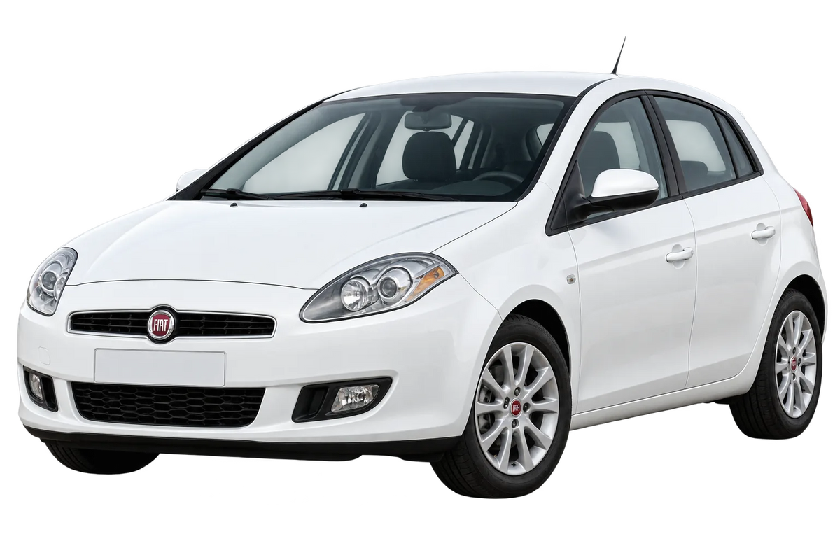 Witte Fiat Bravo 198, schuin van voren