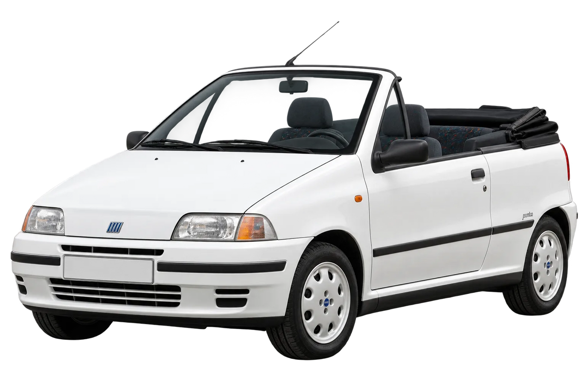 Witte Fiat Punto 176, schuin van voren