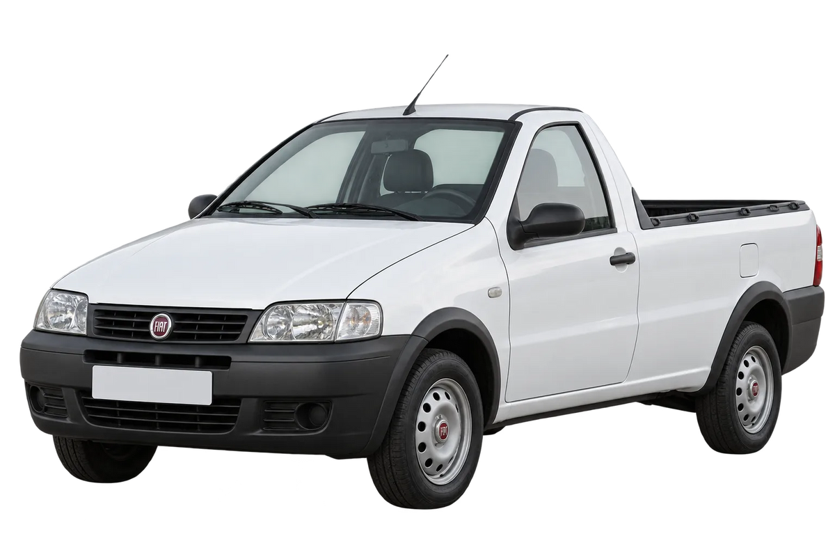 Witte Fiat Strada 178E, 278, schuin van voren