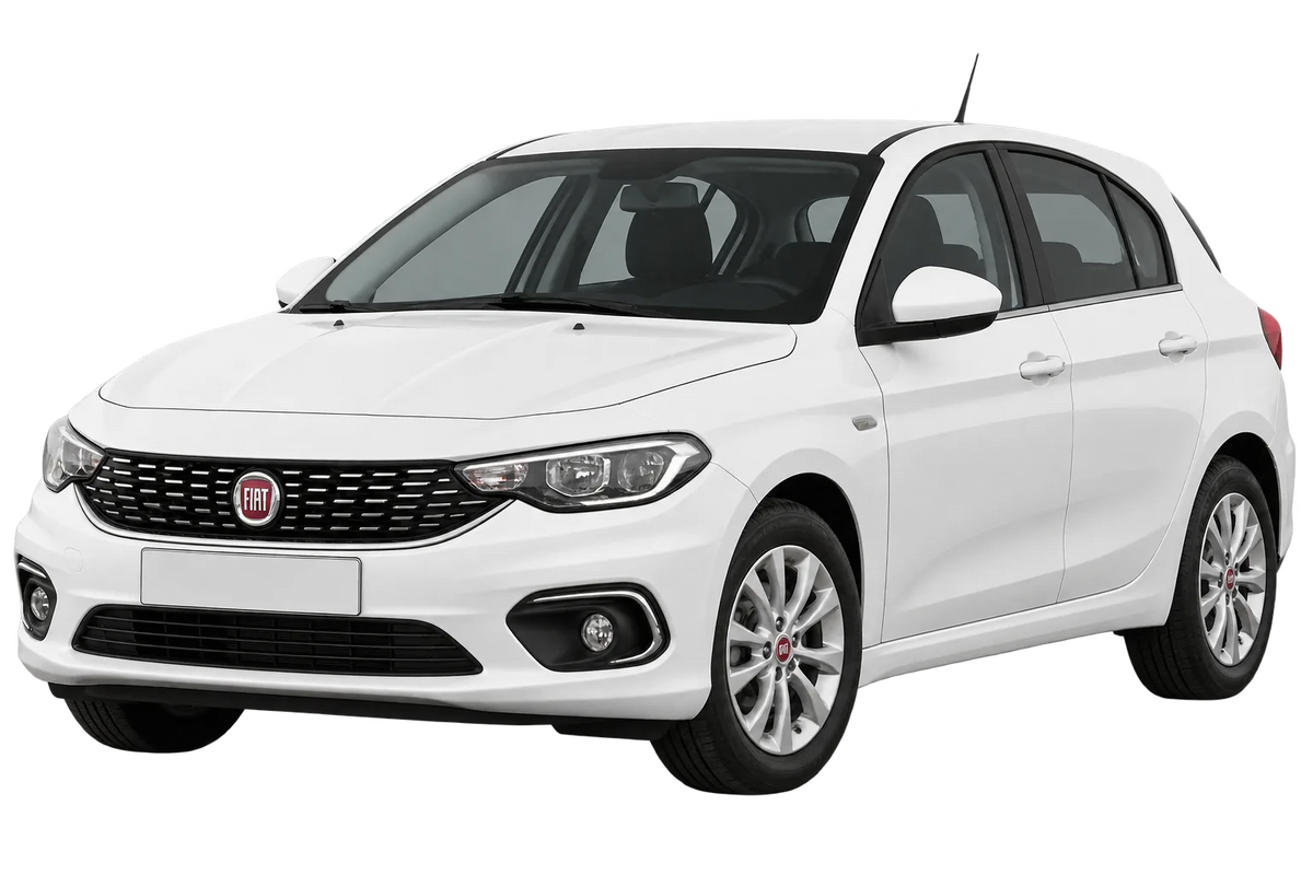 Witte Fiat Tipo 356, schuin van voren