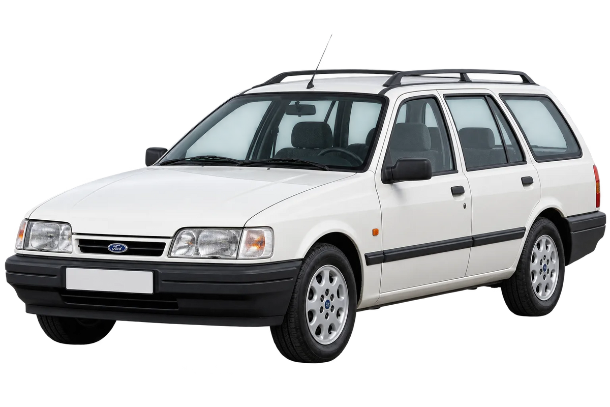 Witte Ford Sierra BNE4, schuin van voren