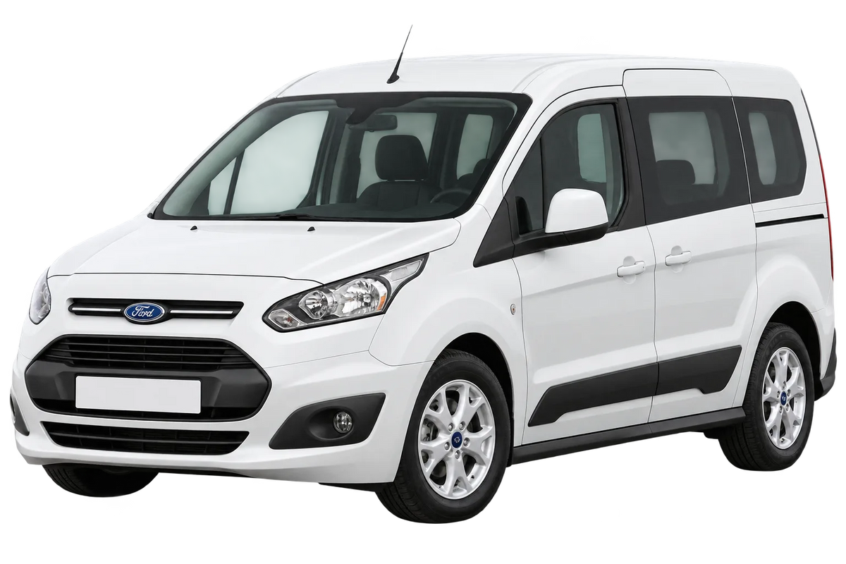 Witte Ford Transit PU2/PJ2 Connect, schuin van voren