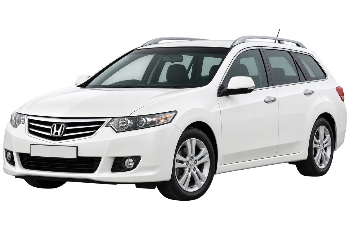 Witte Honda Accord CW1, CW2, CW3 Tourer, schuin van voren