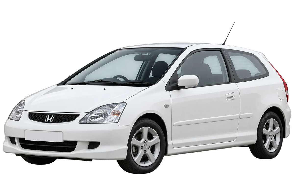 Witte Honda Civic EP1, -2, -4, schuin van voren