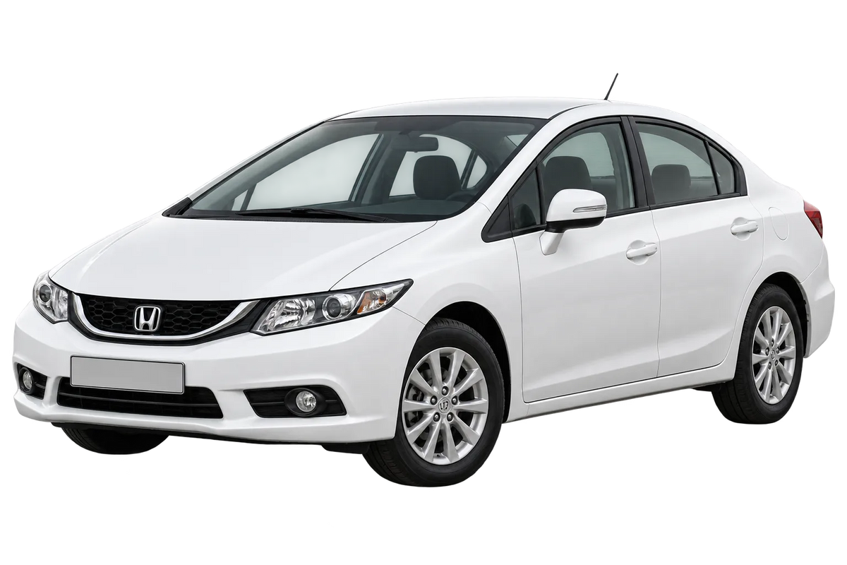 Witte Honda Civic FB1, FB2, FB7, FB8, schuin van voren
