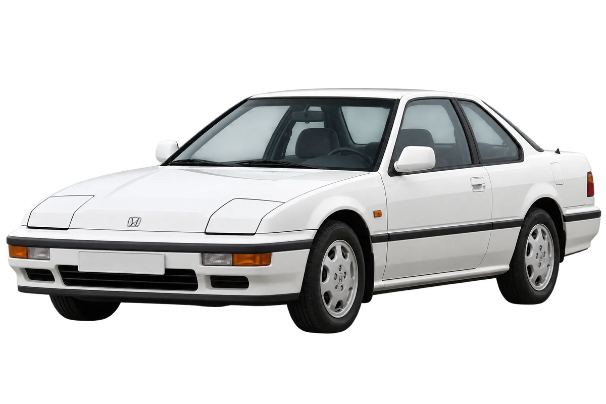 Witte Honda Prelude BA4, schuin van voren