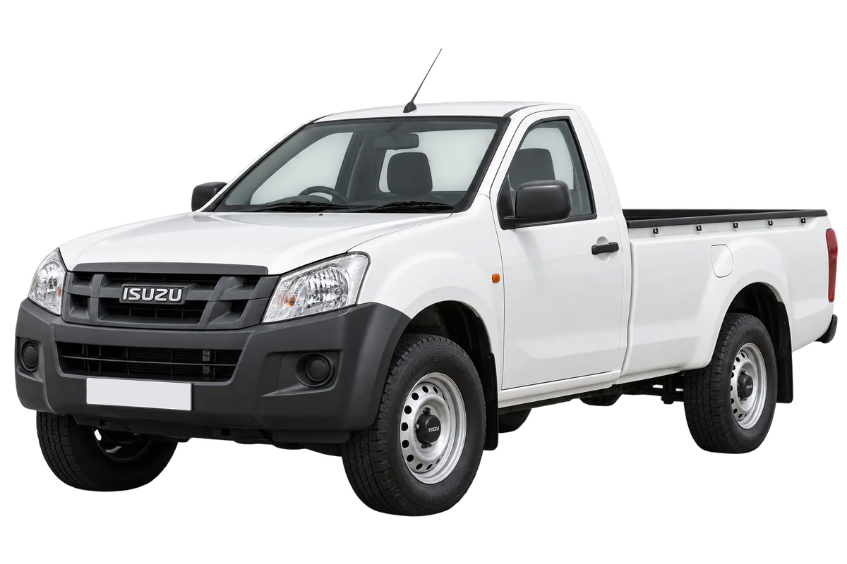 Witte Isuzu D-Max TF, TFS, schuin van voren