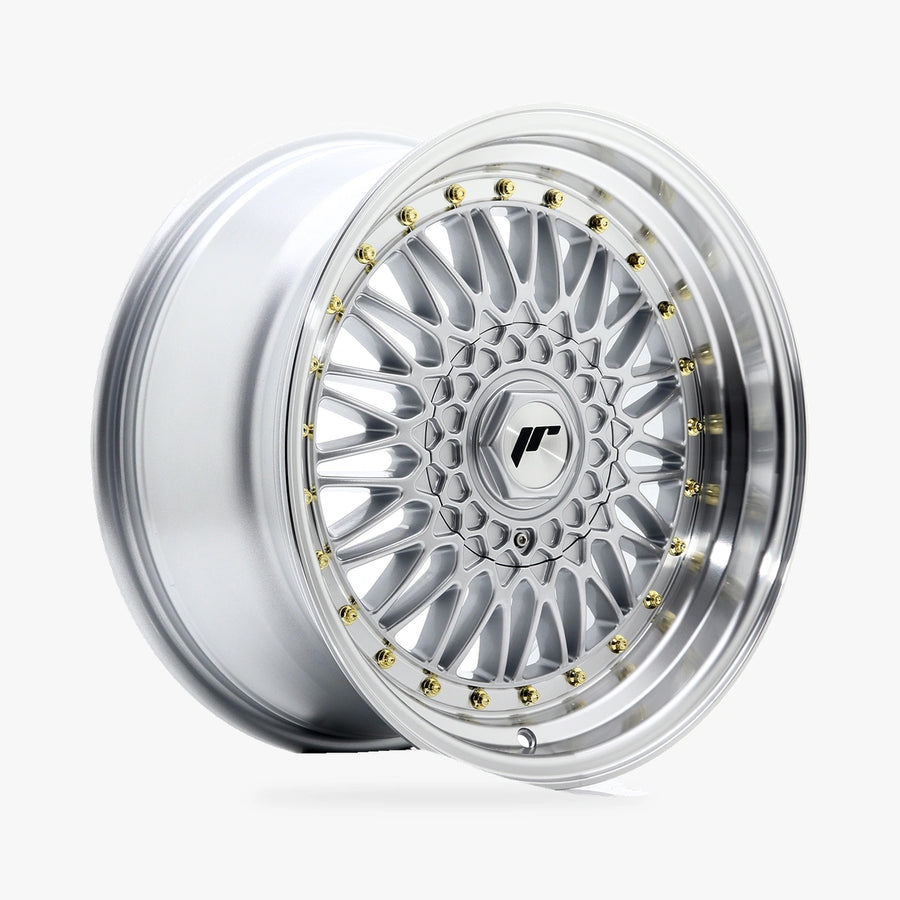 JAPAN RACING WHEELS JR9 Silver lichtmetalen velg in schuin driekwartaanzicht