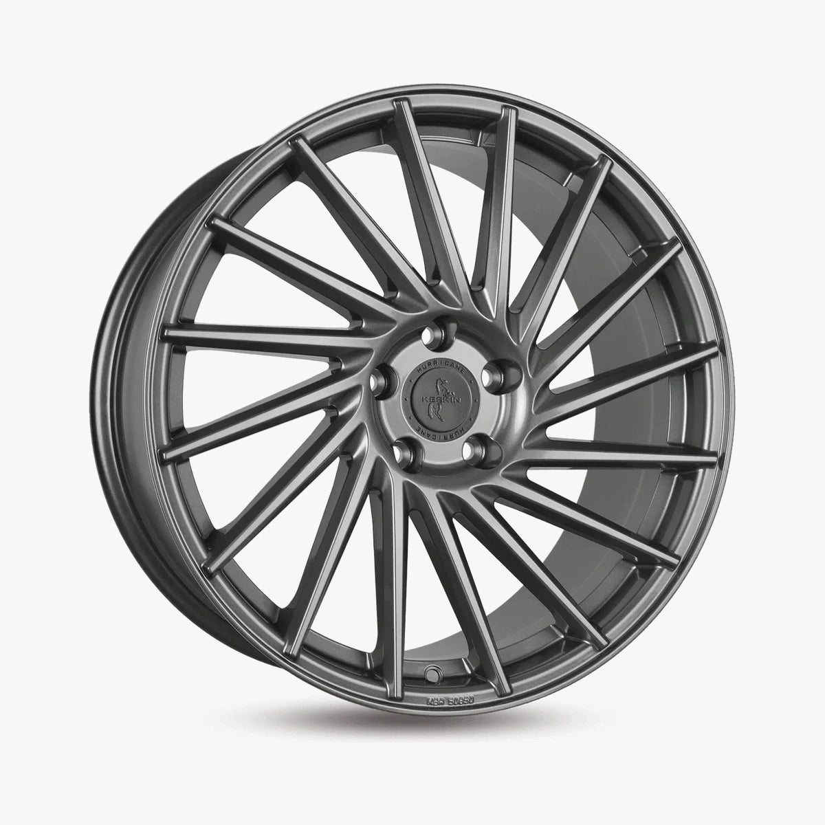 KESKIN KT17 HURRICANE Palladium Painted (PP) lichtmetalen velg in schuin driekwartaanzicht
