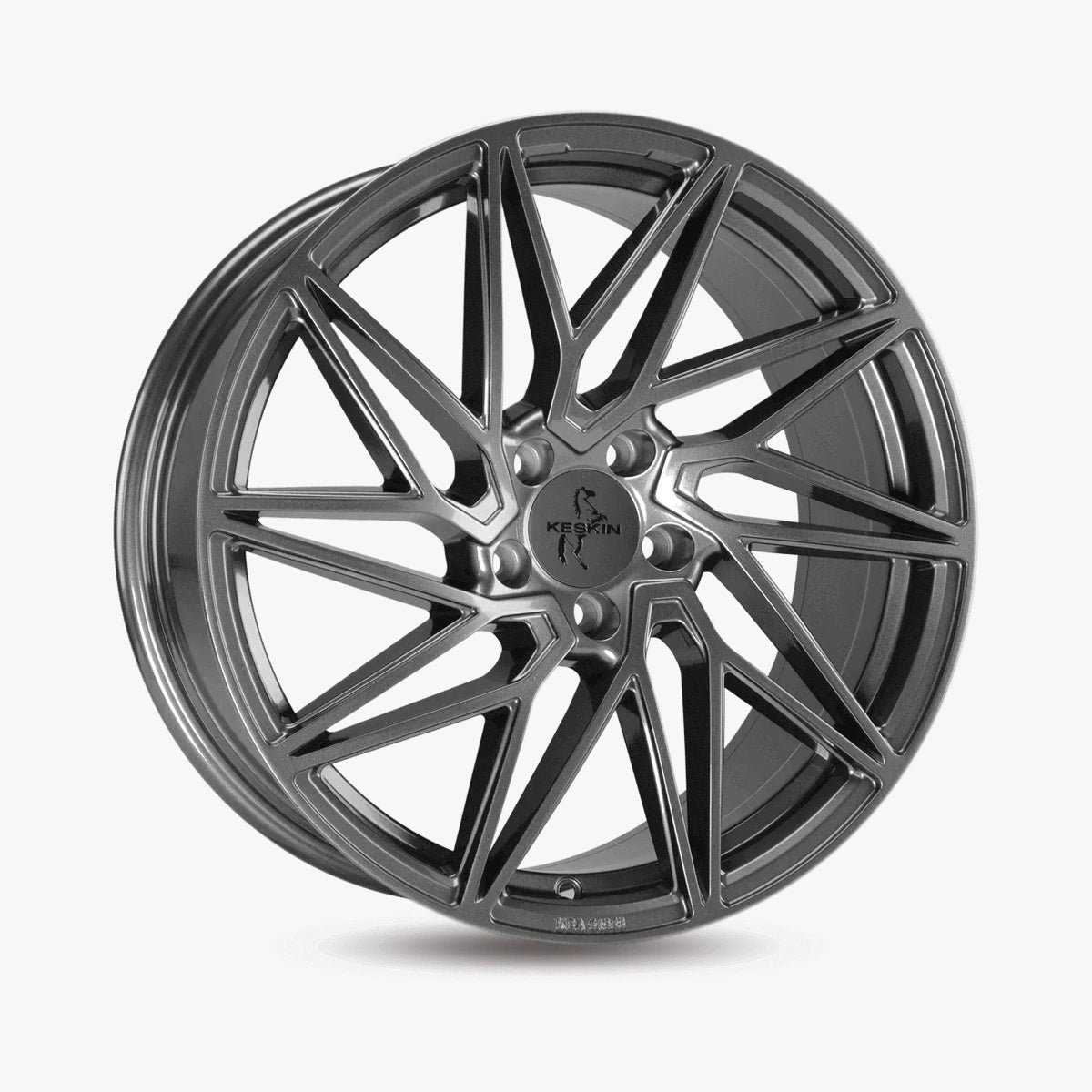 KESKIN KT20 FUTURE Palladium Painted (PP) lichtmetalen velg in schuin driekwartaanzicht