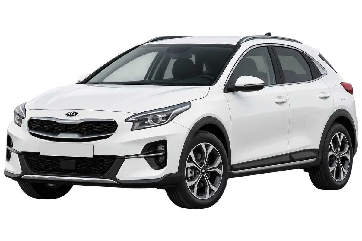 Witte Kia CEED CD XCEED, schuin van voren