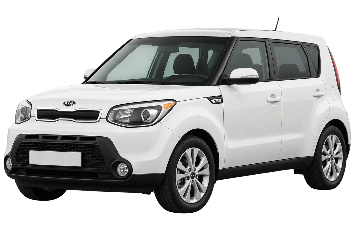 Witte Kia Soul PS, schuin van voren