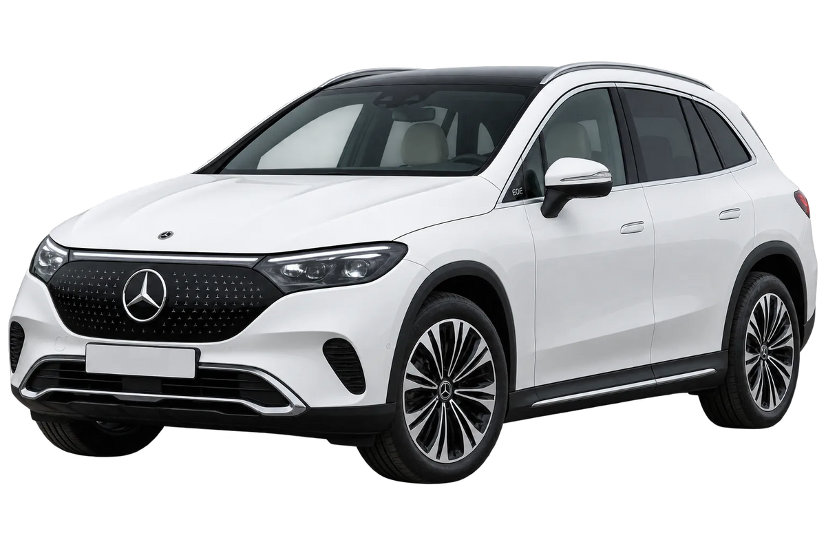 Witte Mercedes EQE E2EQEX X294 SUV, schuin van voren