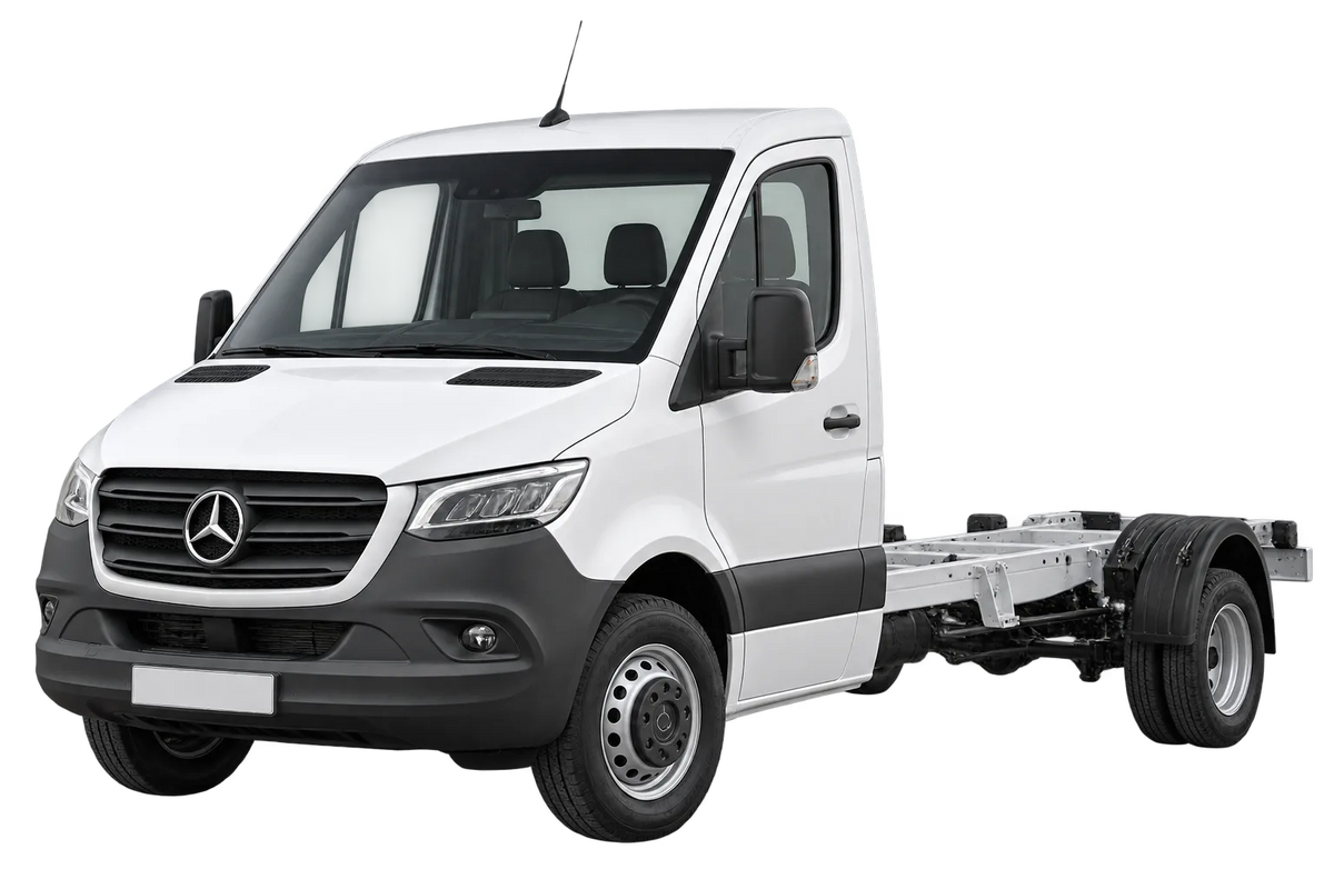 Witte Mercedes Sprinter 906AC35/BA35/BA35-4x4/BB35/BB35-4x4/BA50/BB50/BA50-4x4/BB50-4x4 907, schuin van voren
