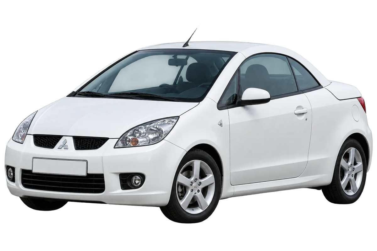 Witte Mitsubishi Colt Z3B, schuin van voren