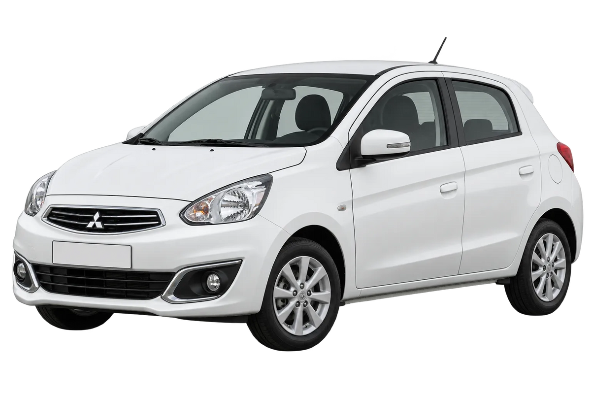 Witte Mitsubishi Space Star A00 / Z30, schuin van voren