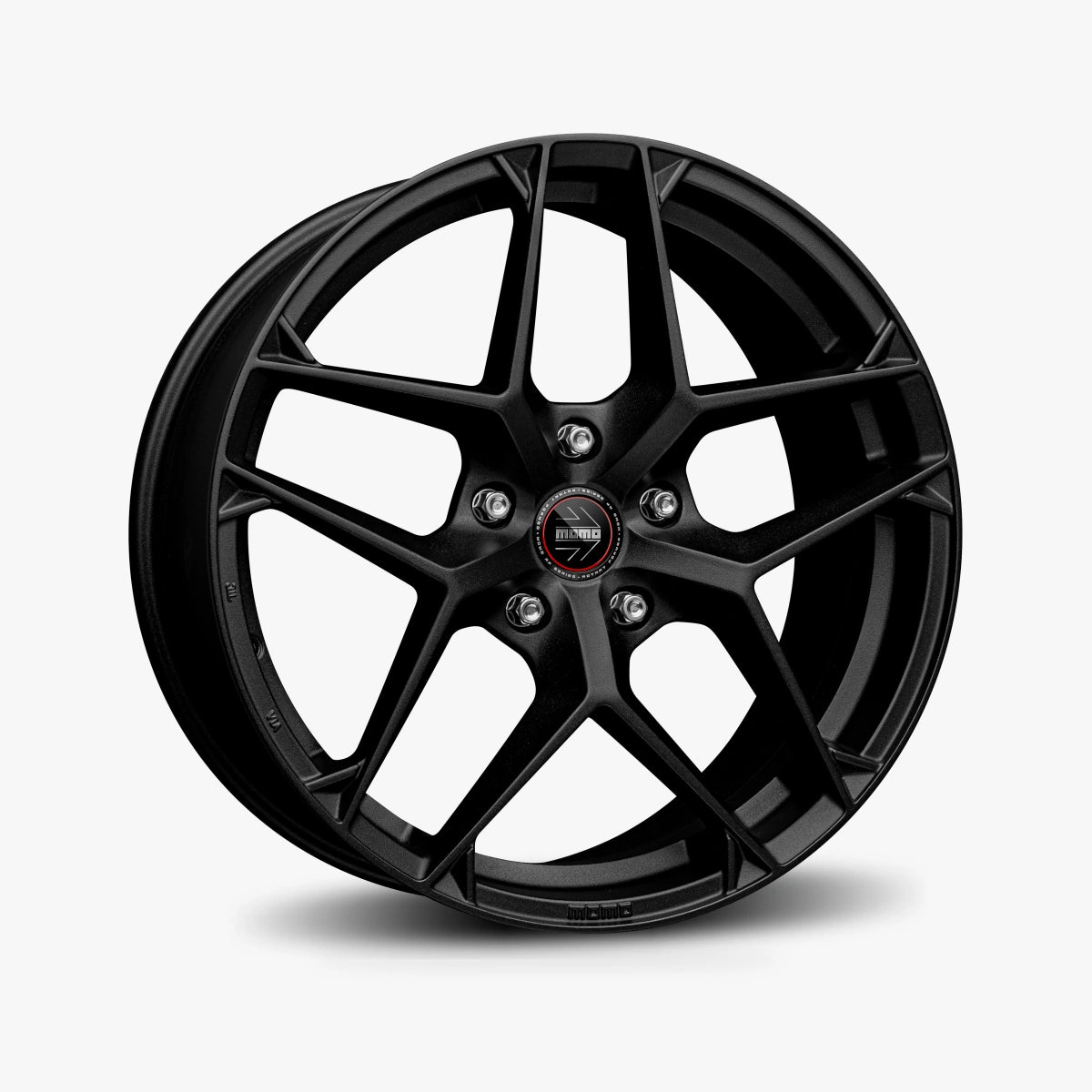 MOMO RF-07 Sandblast Black lichtmetalen velg in schuin driekwartaanzicht