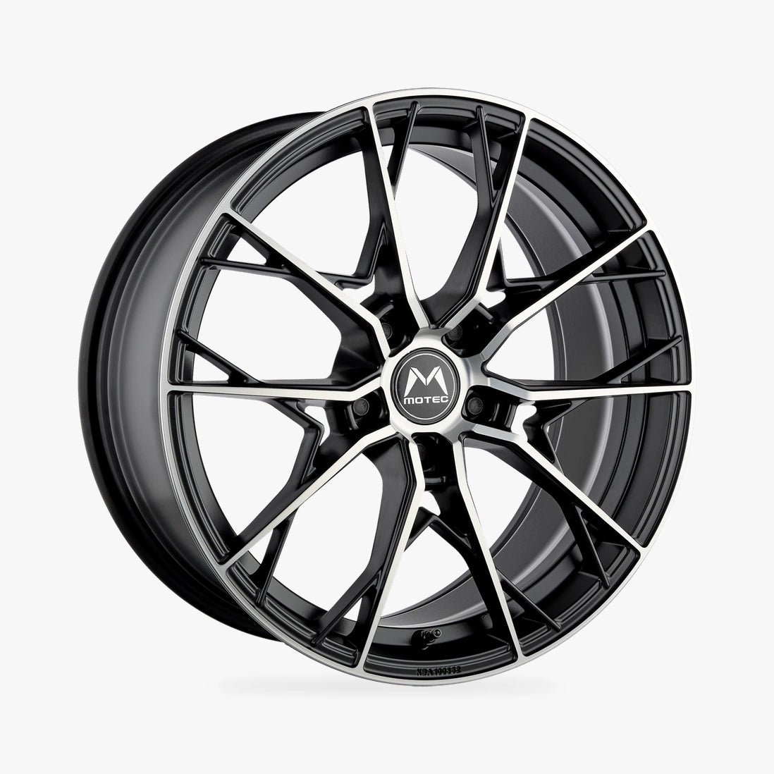 MOTEC BLAZE (MCR7) Schwarz Matt Poliert lichtmetalen velg in schuin driekwartaanzicht