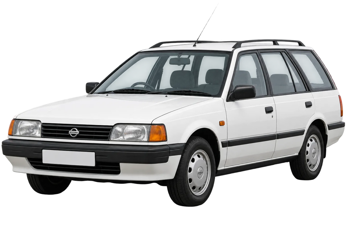 Witte Nissan Sunny B12A, N13A, schuin van voren