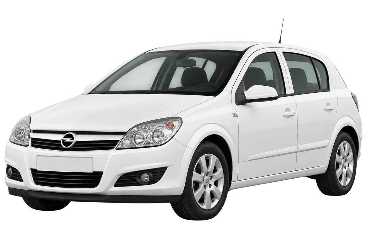 Witte Opel Astra A-H veicolo con attacco a 4 fori, schuin van voren