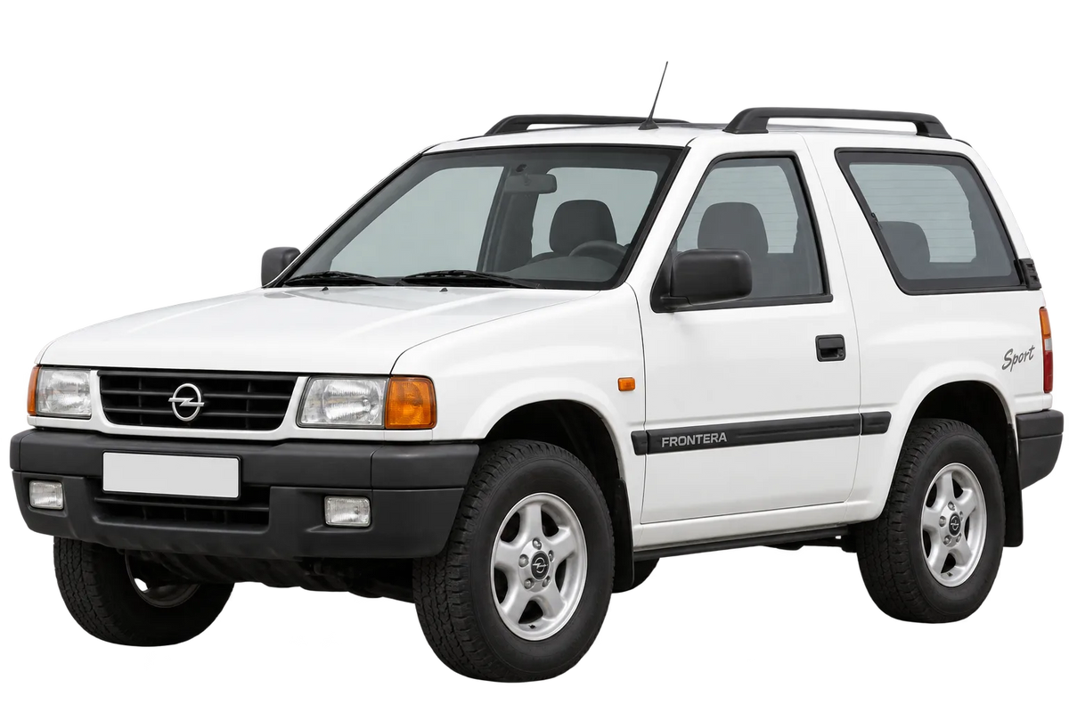 Witte Opel Frontera UT2/UT4, schuin van voren