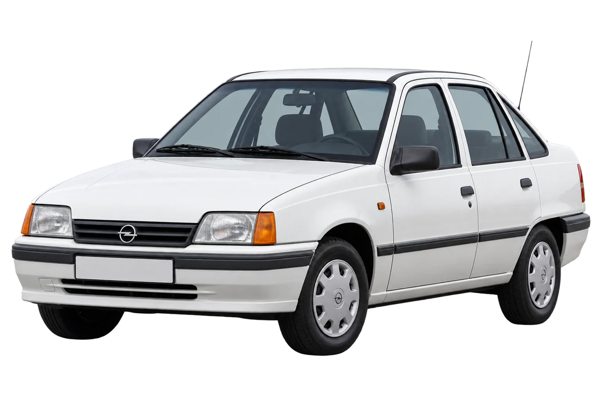 Witte Opel Kadett Kadett E-CC, E, schuin van voren