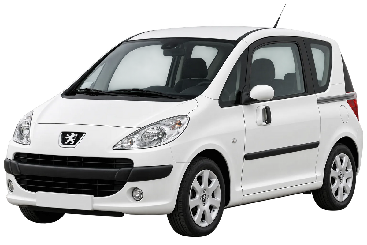 Witte Peugeot 1007 K*****, schuin van voren