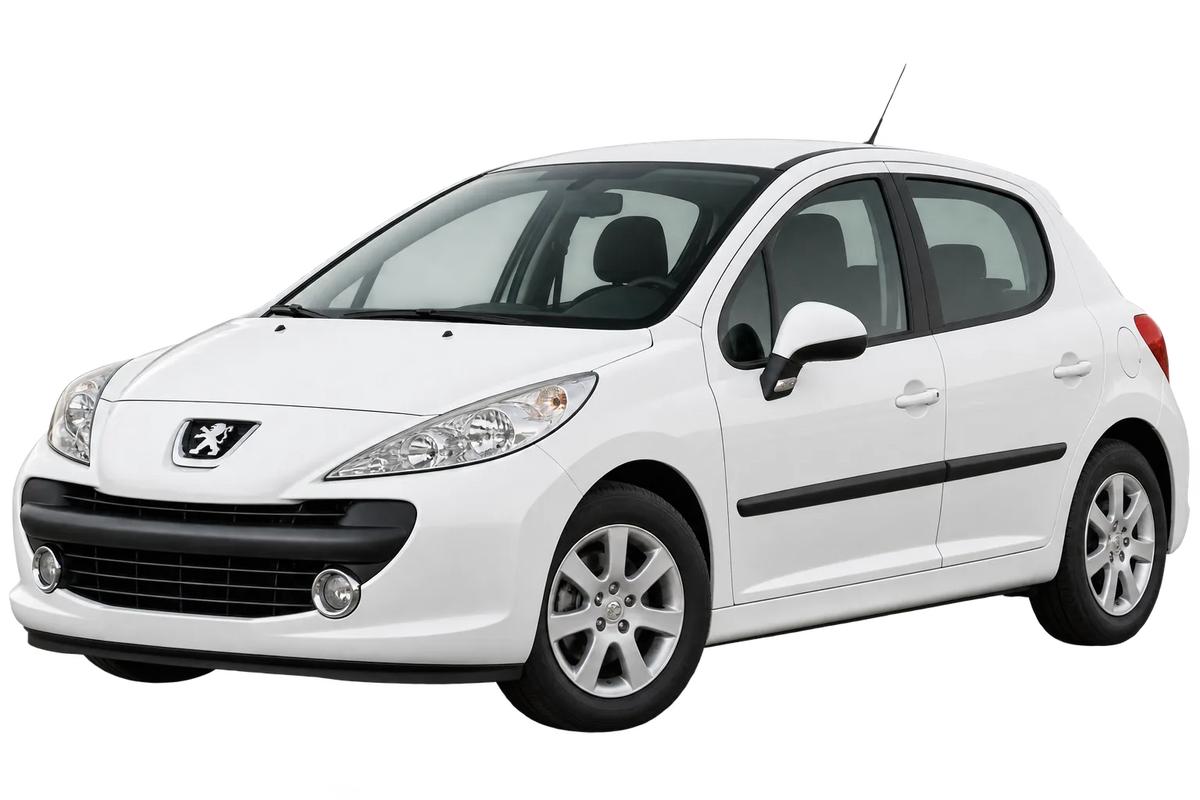 Witte Peugeot 207 W*****, W, schuin van voren