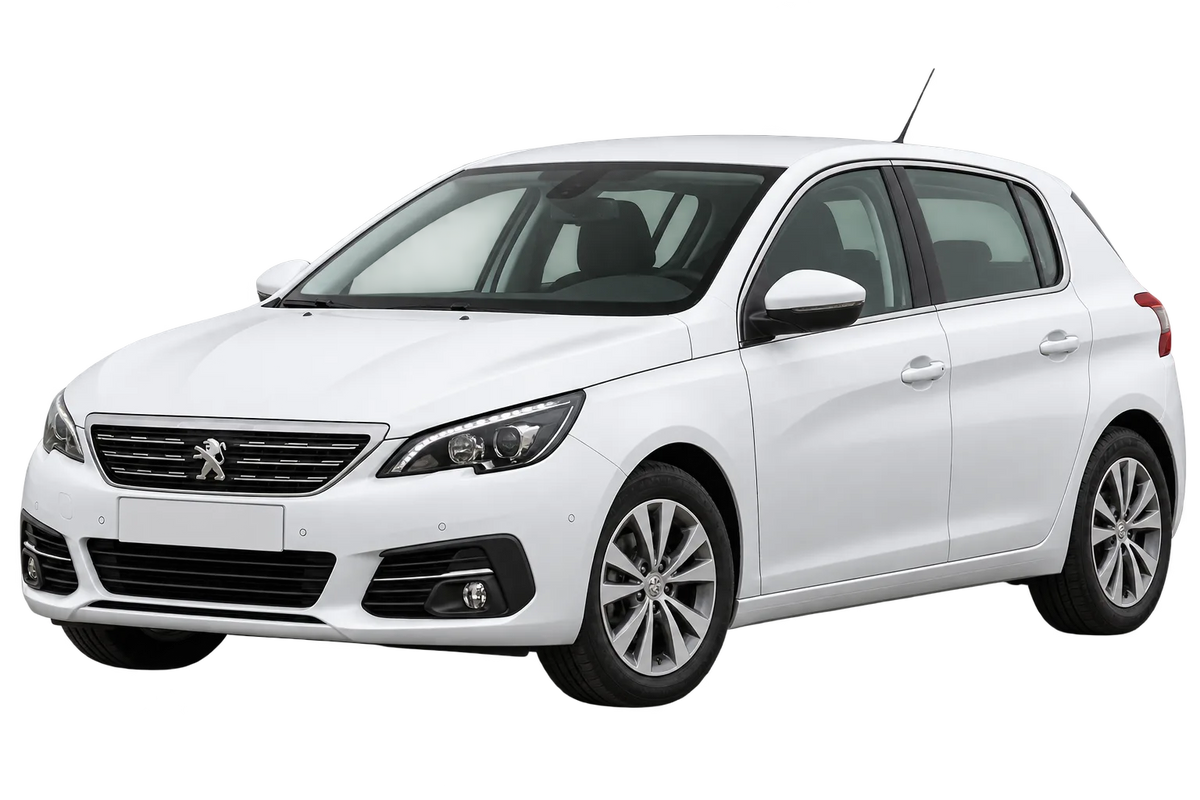 Witte Peugeot 308 L Facelift 2017, schuin van voren