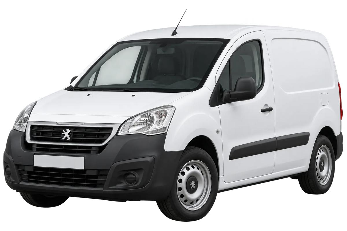 Witte Peugeot Partner 7*****, 7, B9 Furgone Facelift 2015, schuin van voren