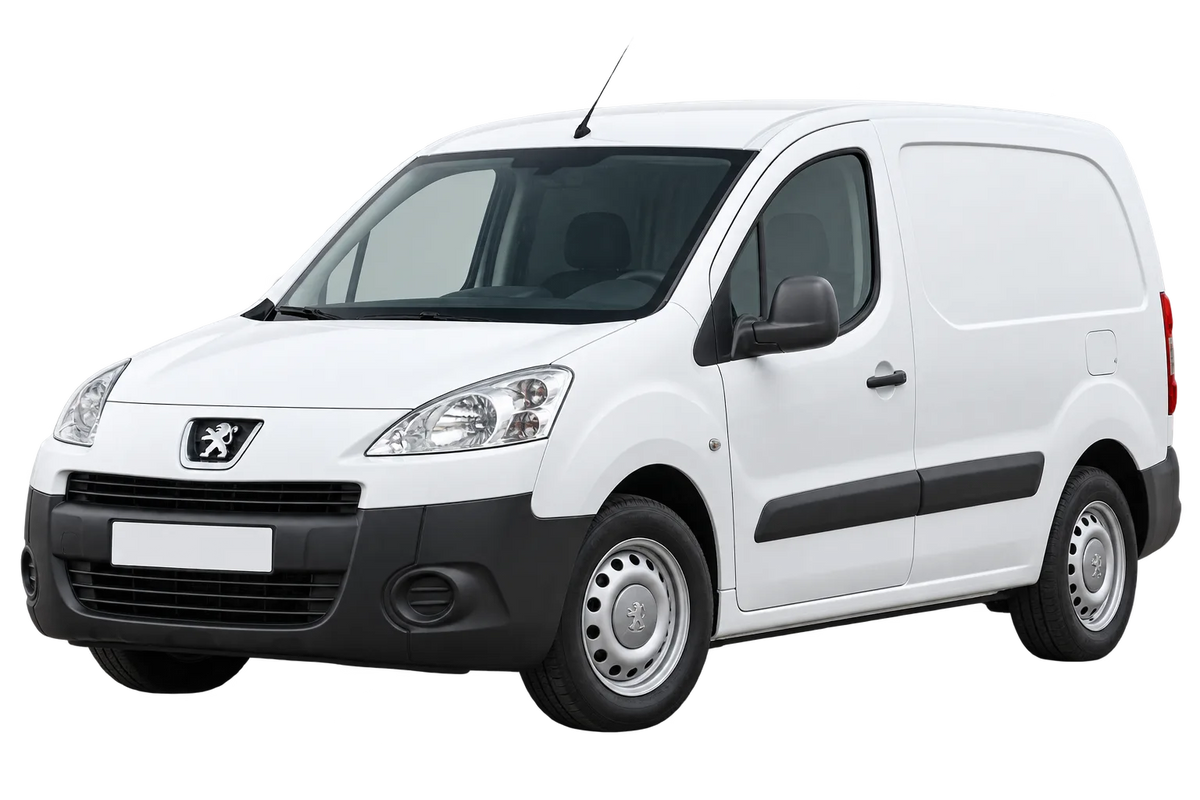 Witte Peugeot Partner 7*****, 7, B9 Partner III, schuin van voren