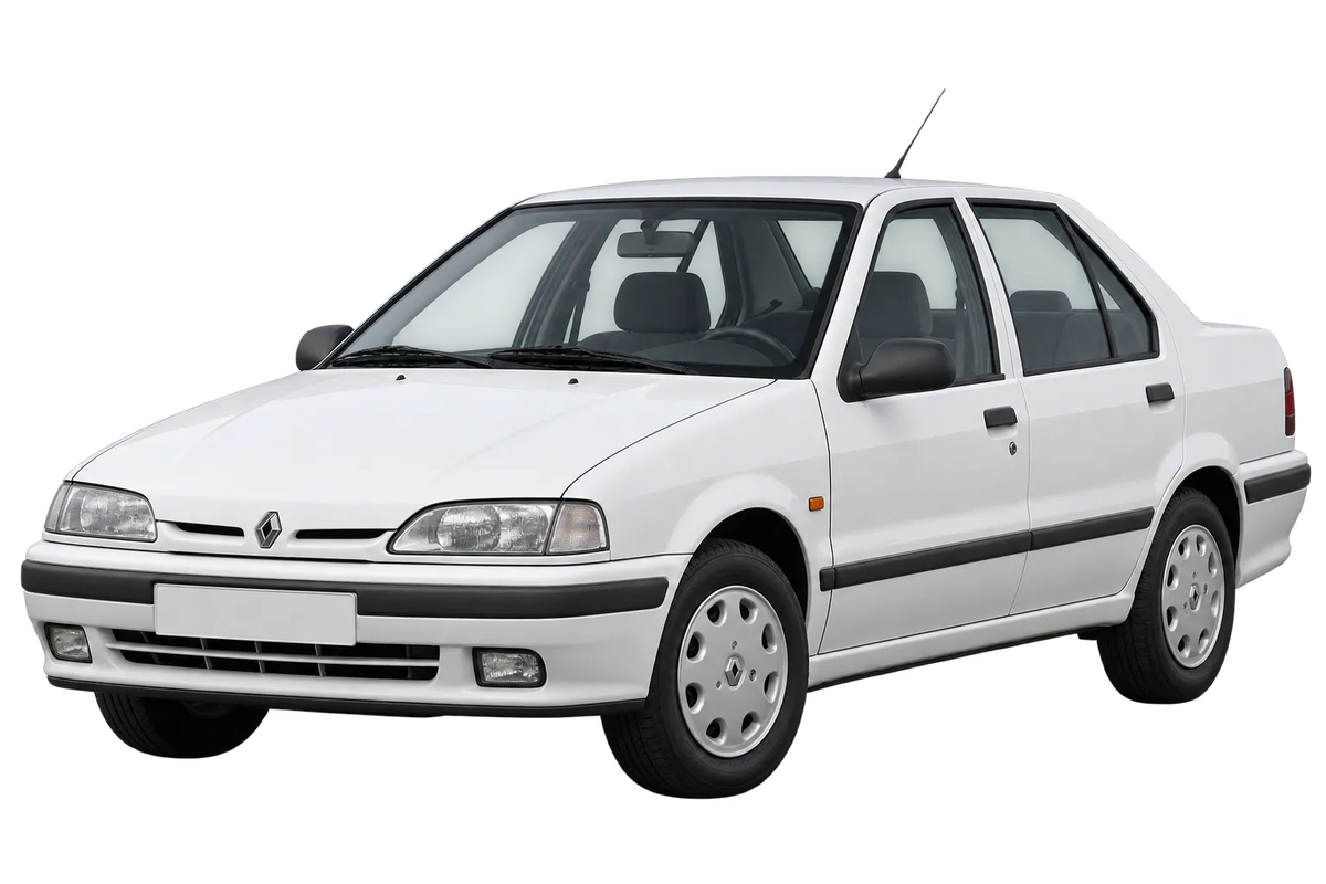 Witte Renault 19 L53, X53, schuin van voren