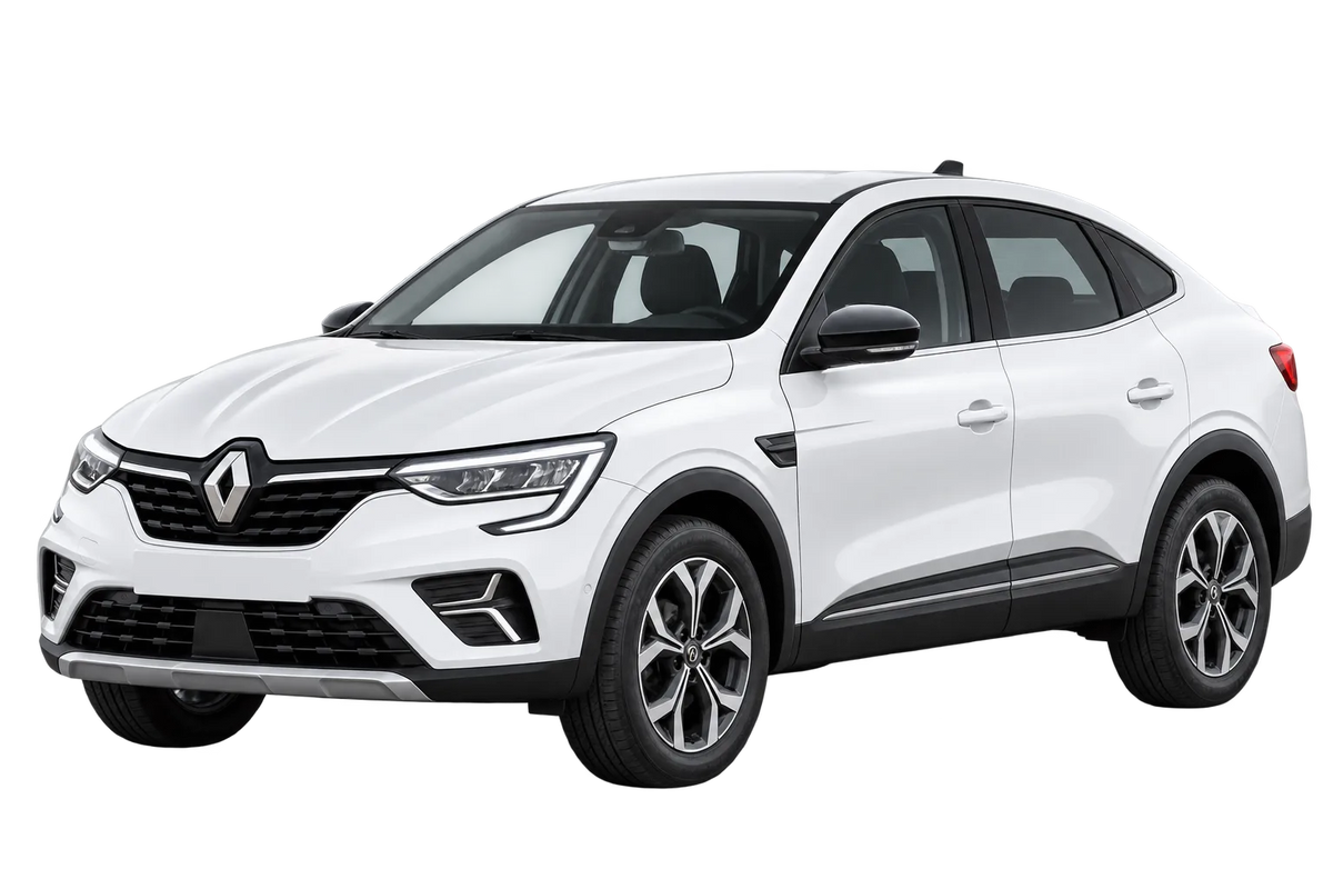 Witte Renault Arkana RJL, schuin van voren