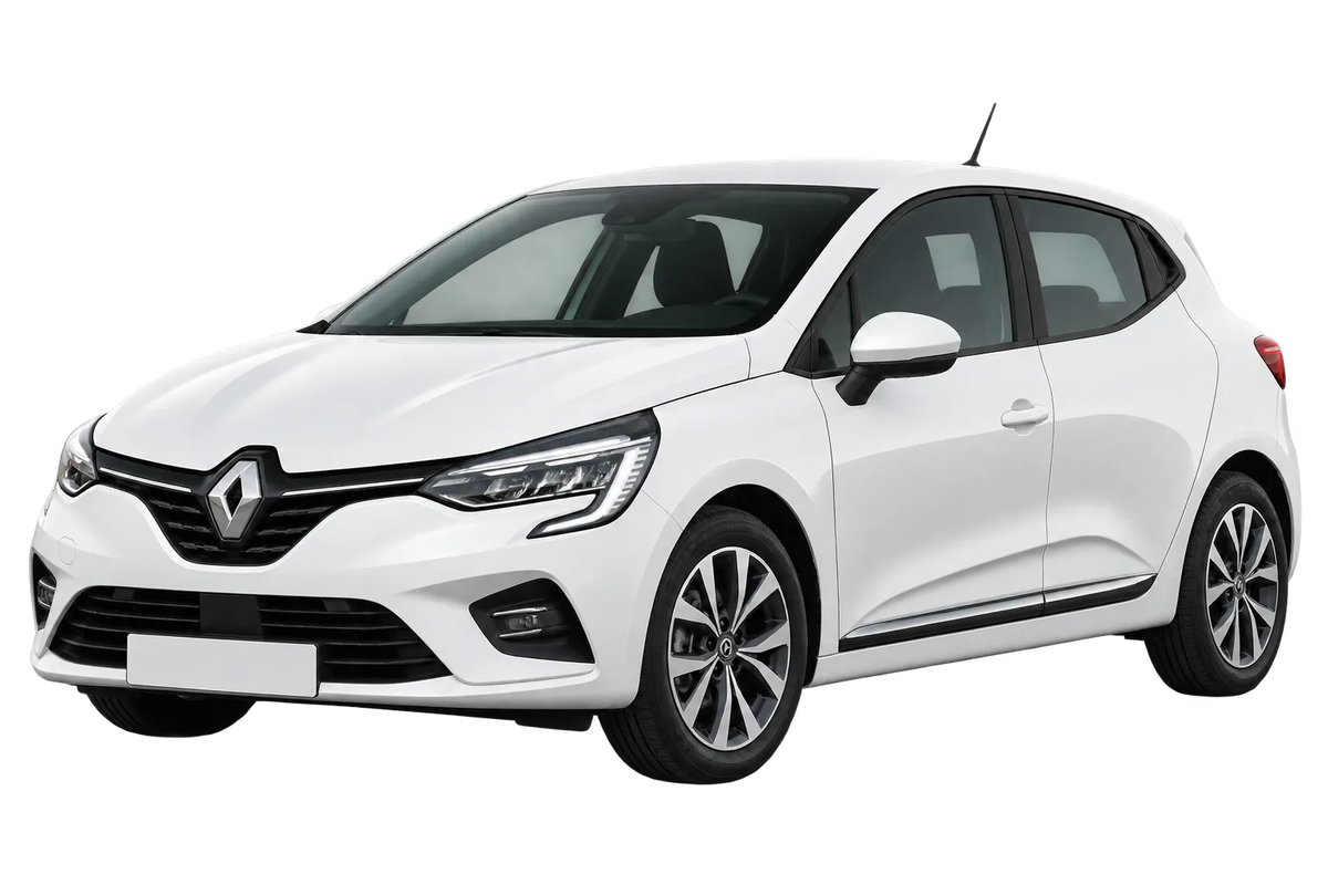 Witte Renault Clio RJA Clio V, schuin van voren