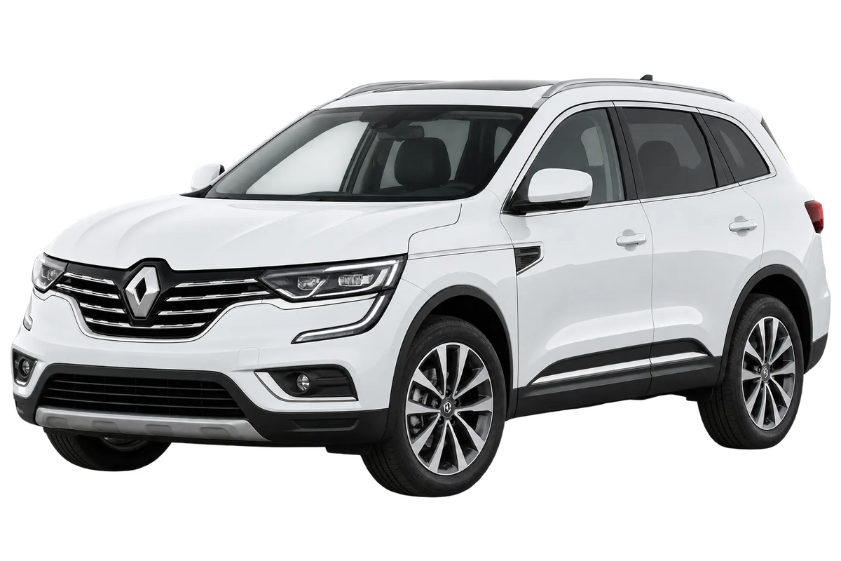 Witte Renault Koleos RZG, schuin van voren