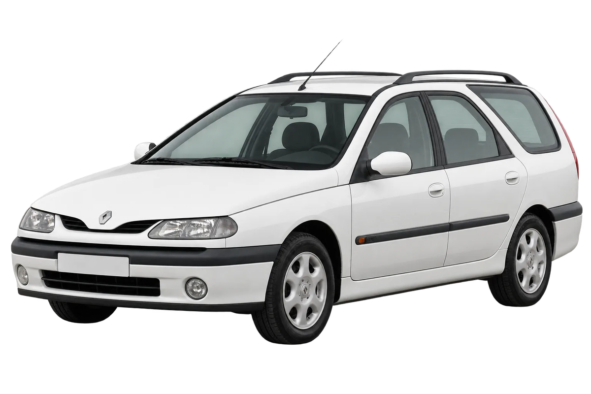 Witte Renault Laguna K56, schuin van voren
