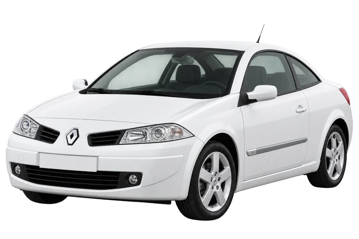 Witte Renault Megane M Cabriolet & Coupé, schuin van voren