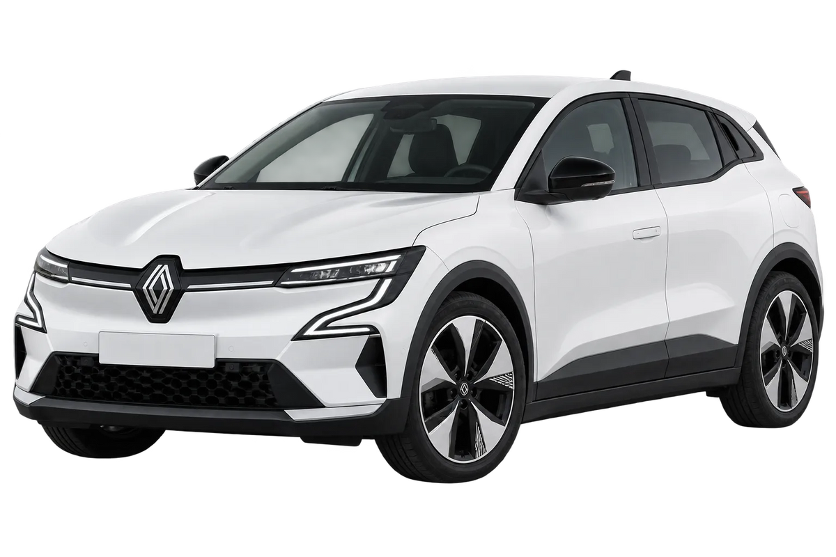 Witte Renault Megane RCB, schuin van voren
