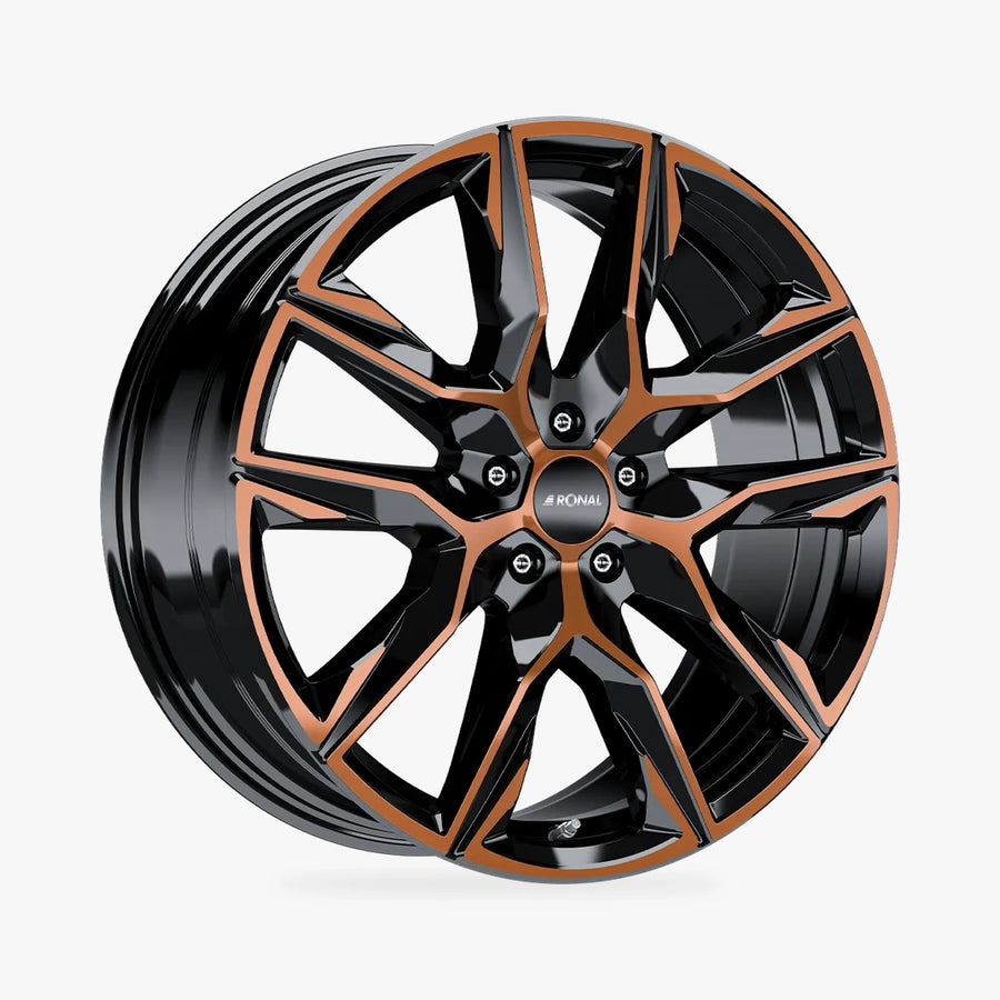 RONAL R71 Jetblack Copper Matt lichtmetalen velg in schuin driekwartaanzicht