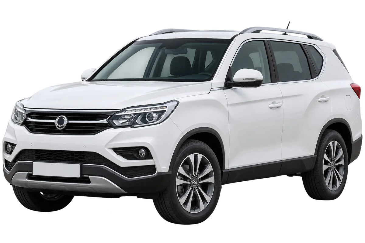 Witte Ssangyong Rexton YK / YKA / YKUK, schuin van voren
