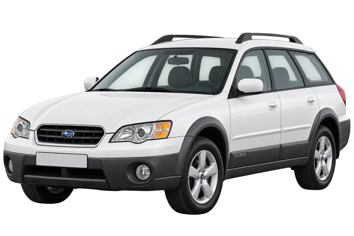 Witte Subaru Outback BL/BP, -S, -G, schuin van voren