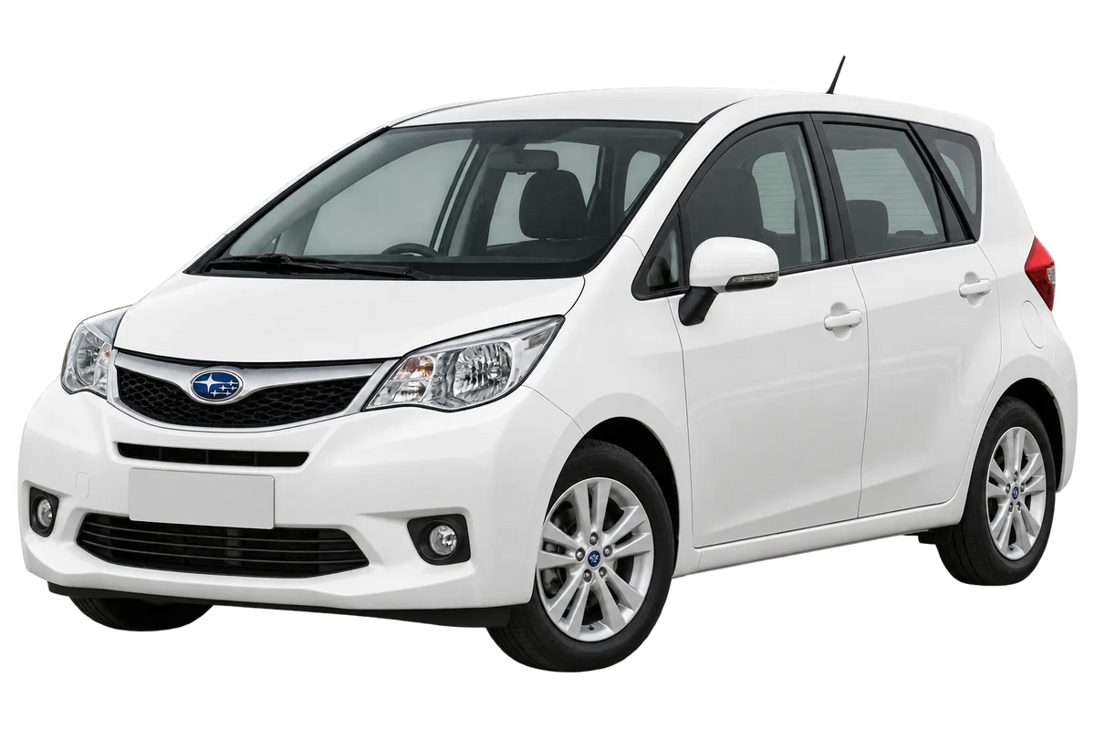 Witte Subaru Trezia D1(a), schuin van voren