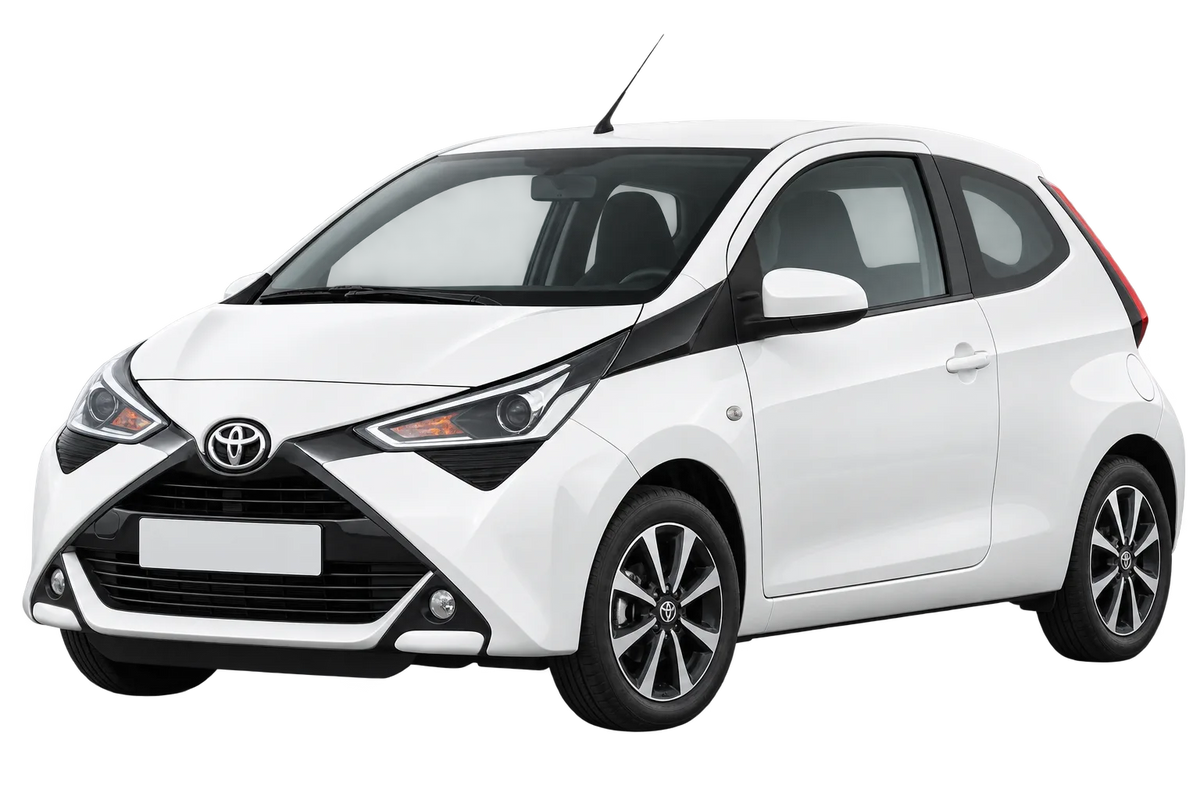 Witte Toyota Aygo AB1 3 porte e 5 porte, schuin van voren