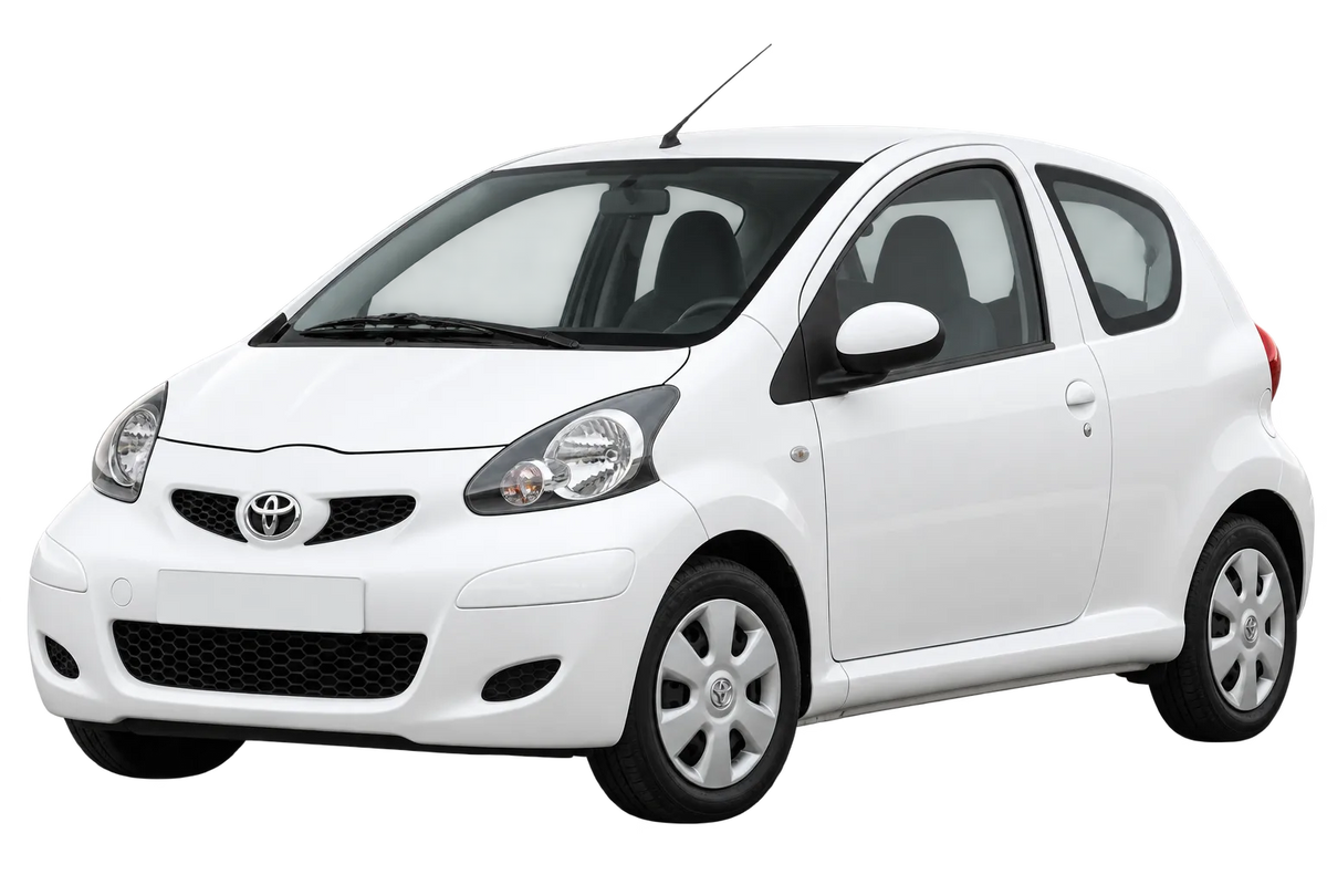 Witte Toyota Aygo AB1, /-N, /-MS1 3 porte e 5 porte incl. Facelift 2009 / 2012, schuin van voren