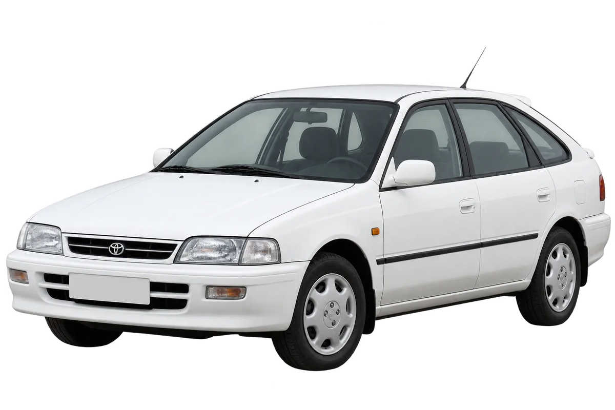 Witte Toyota Carina T19, T19U, schuin van voren
