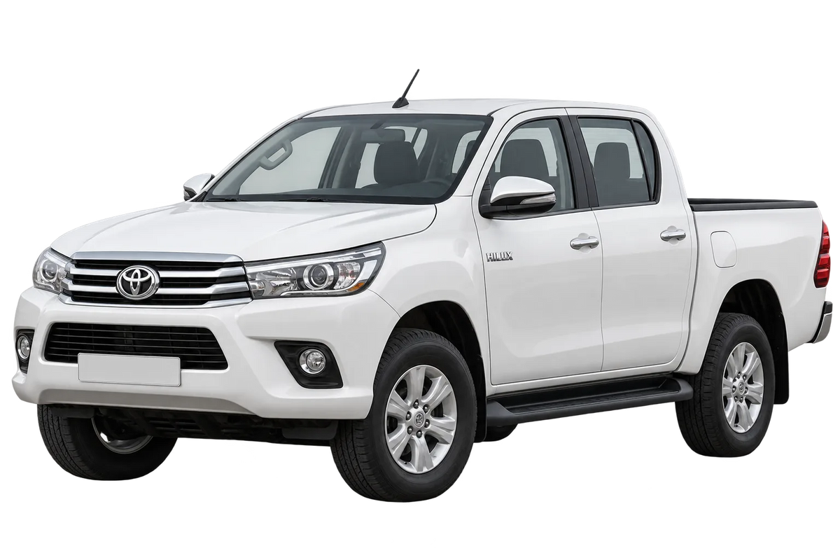 Witte Toyota Hilux AN1P - EU, N - TMG, schuin van voren