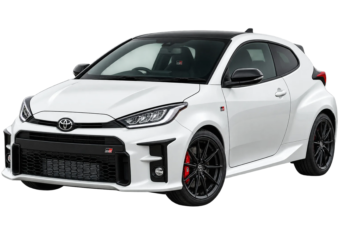 Witte Toyota Yaris XPA1G (EU,M) GR Yaris / 192 kW - 206 kW, schuin van voren