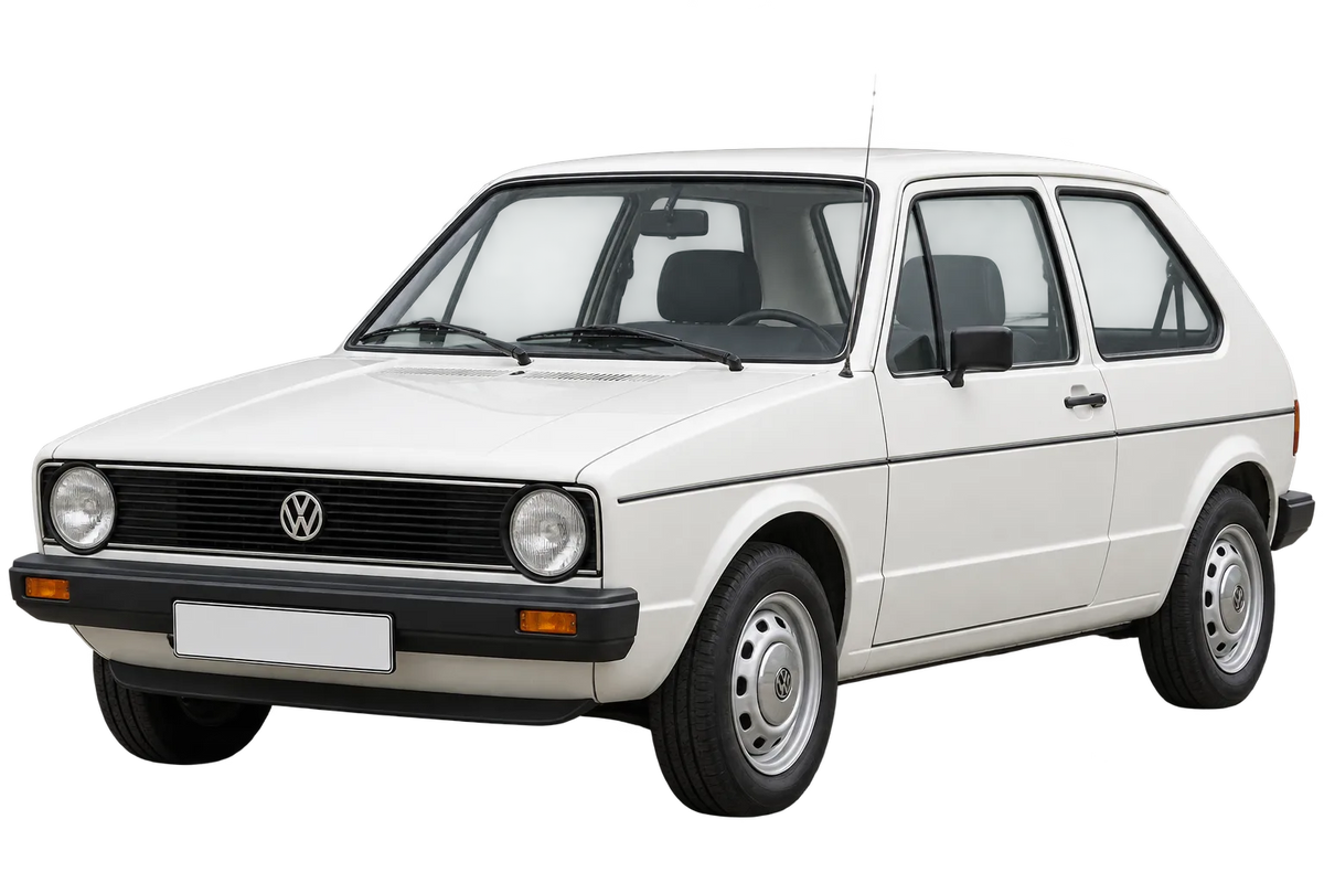 Witte Volkswagen Golf (I) 17, 17CK, schuin van voren