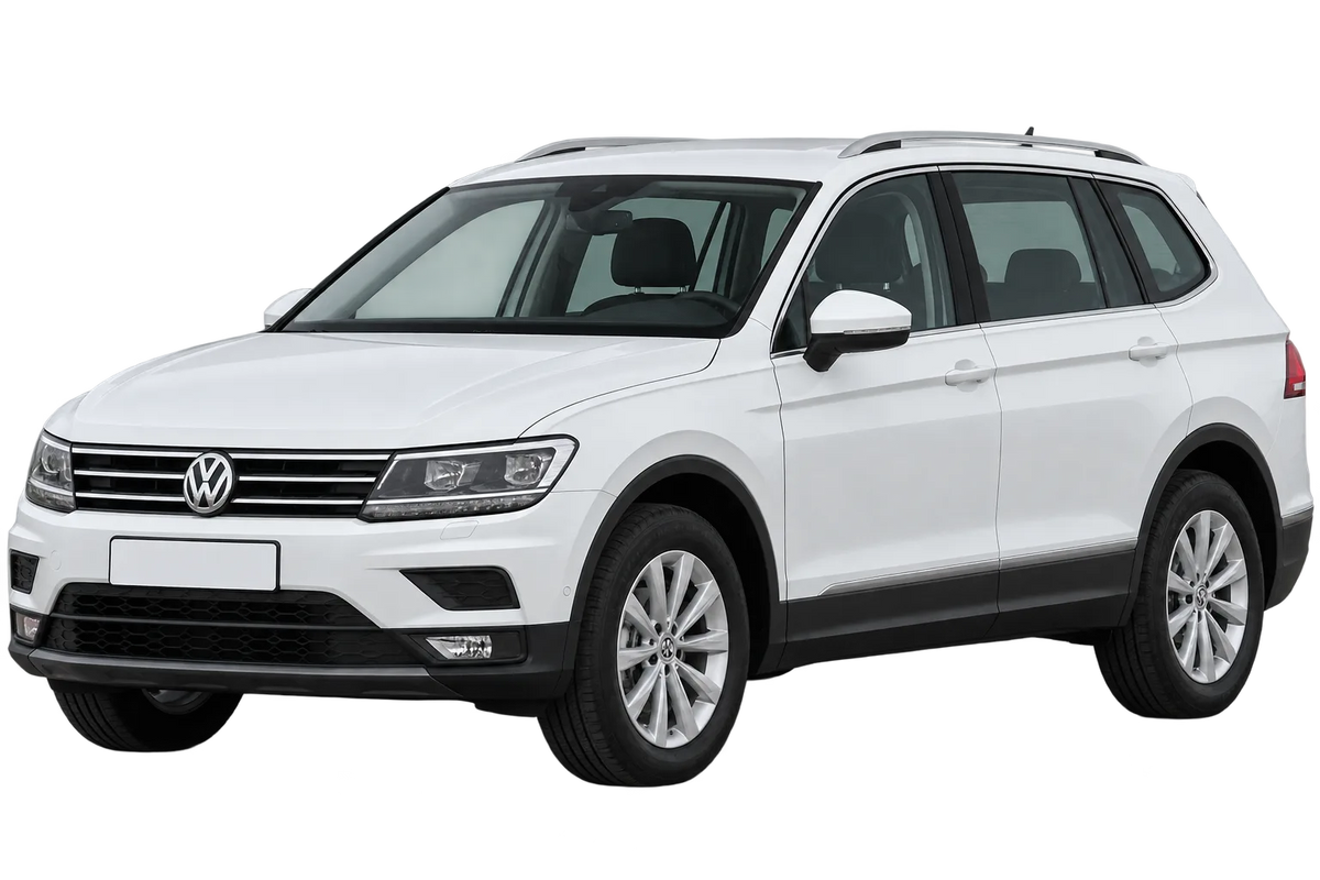 Witte Volkswagen Tiguan 5N Allspace, schuin van voren