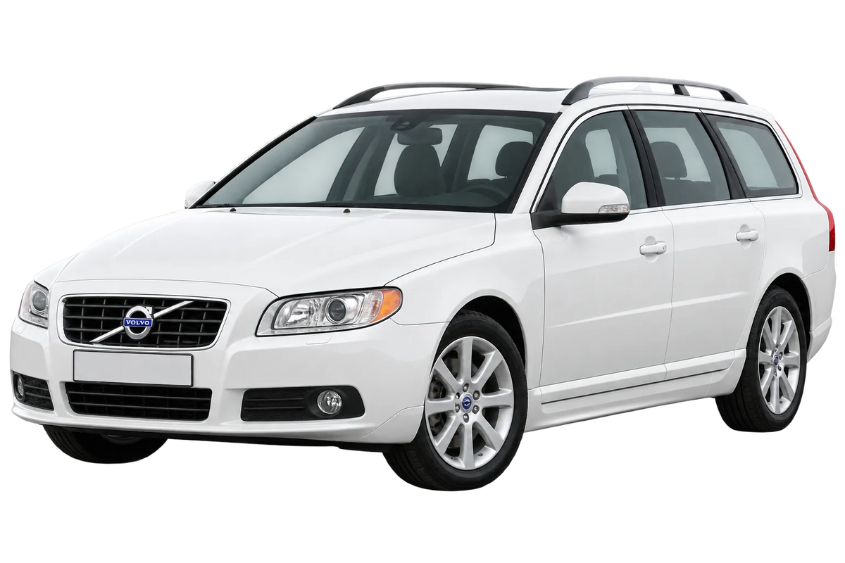 Witte Volvo V70 B, /-2D, /-N2D, /-N2E Incl. Facelift 2013, schuin van voren